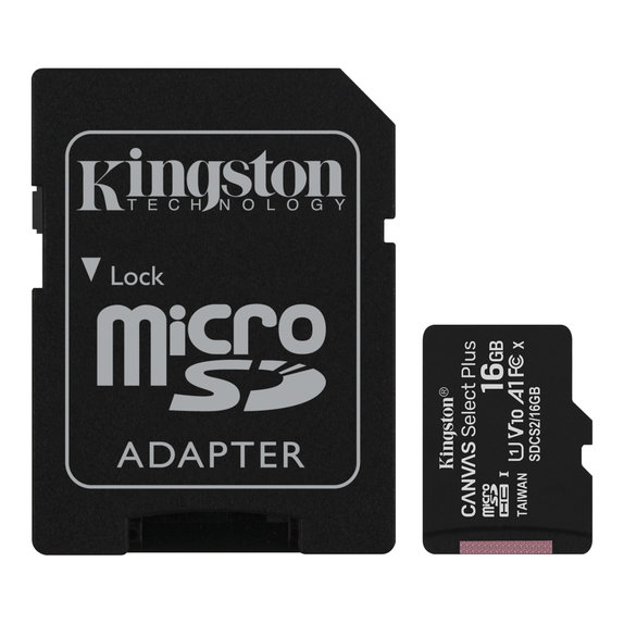Scheda di memoria microSDXC Canvas React 128 GB con adattatore SD, Kingston
