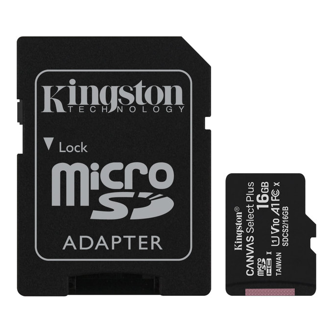 Scheda di memoria microSDXC Canvas React 128 GB con adattatore SD, Kingston