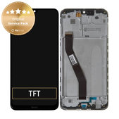 Schermo per Xiaomi Redmi 8, Redmi 8A, Onyx Black, Vetro touch con cornice, 5600040C3I00, Genuine Service Pack