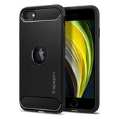 Custodia Rugged Armor per iPhone SE 2020, SE 2022, Black, Spigen
