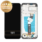Schermo per Motorola Moto G8 Power Lite, Black, Vetro touch con cornice, 5D68C16532, 55D68C18031, Genuine Service Pack