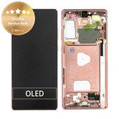 Schermo per Samsung Note 20 N980B, Mystic Bronze, Vetro touch con cornice, GH82-23495B, GH82-23733B, Genuine Service Pack