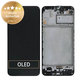 Schermo per Samsung M21 M215F, Black, Vetro touch con cornice, GH82-22509A, GH82-22836A, GH82-21266A, GH82-21265A, Genuine Service Pack
