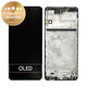 Schermo per Samsung M51 M515F, Celestial Black, Vetro touch con cornice, GH82-23568A, GH82-24168A, GH82-24166A, Genuine Service Pack