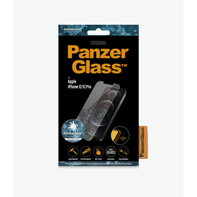 Vetro temperato Steard Fit AB per iPhone 12, 12 Pro, Transparent, PanzerGlass