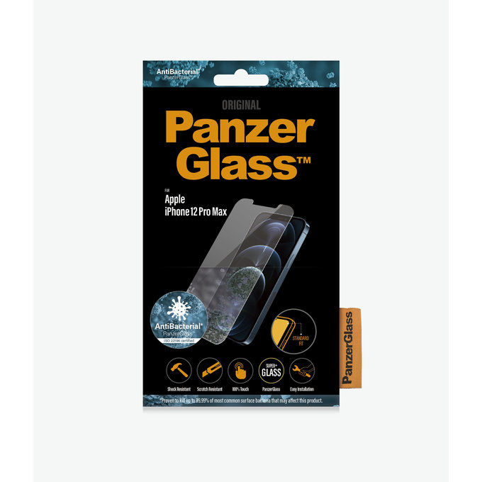 Vetro temperato Steard Fit AB per iPhone 12 Pro Max, Transparent, PanzerGlass