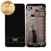 Schermo per Xiaomi Redmi Note 9, Midnight Grey, Vetro touch con cornice, 560003J15S00, 560009J15S00, Genuine Service Pack