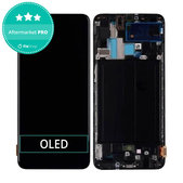 Schermo OLED per Samsung A70 A705F, Black, Vetro touch con cornice