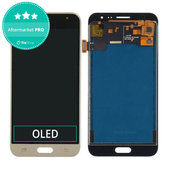 Schermo OLED per Samsung J3 J320F (2016), Gold, Vetro touch senza cornice