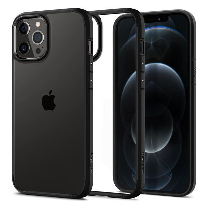 Custodia Ultra Hybrid per iPhone 12, 12 Pro, Black, Spigen