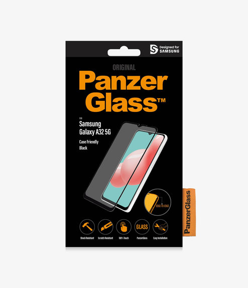 Vetro temperato Case Friendly per Samsung A32 5G, Black, PanzerGlass
