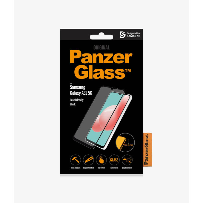 Vetro temperato Case Friendly per Samsung A32 5G, Black, PanzerGlass