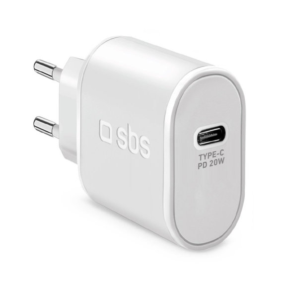 Adattatore di ricarica 20W USB-C, White, SBS