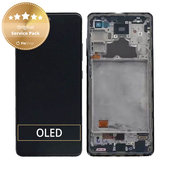 Schermo per Samsung A52 A525F, A526B, Awesome White, Vetro touch con cornice, GH82-25524D, GH82-25526D, GH82-25754D, GH82-25602D, Genuine Service Pack