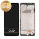 Schermo per Samsung A22 A225F, Black, Vetro touch con cornice, GH82-25944A, GH82-26047A, Genuine Service Pack