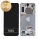 Schermo per Samsung S21 Plus G996B, Phantom Silver, Vetro touch con cornice, GH82-24554C, GH82-27268C, GH82-24553C, Genuine Service Pack