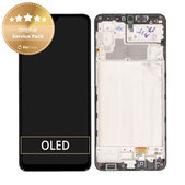 Schermo per Samsung M32 M325F, Black, Vetro touch con cornice, GH82-25981A, GH82-26193A, Genuine Service Pack