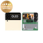 Schermo per Samsung Z Flip 3 F711B, Cream, Vetro touch con cornice, External, GH97-26773B, Genuine Service Pack