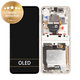 Schermo per Samsung Z Flip 3 F711B, Cream, Vetro touch con cornice, GH82-27243B, GH82-27244B, Genuine Service Pack