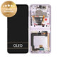 Schermo per Samsung Z Flip 3 F711B, Lavender, Vetro touch con cornice, GH82-26273D, GH82-27244D, Genuine Service Pack