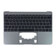 Top case con tastiera UK per MacBook 12" A1534 (Early 2015 - Mid 2017), Space Gray