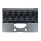 Top case con tastiera UK per MacBook 12" A1534 (Early 2015 - Mid 2017), Space Gray