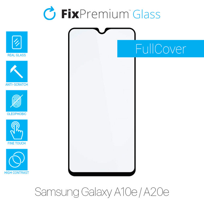 Vetro temperato FullCase per Samsung A10e, A20e, FixPremium