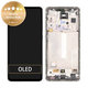 Schermo per Samsung A52s 5G A528B, Awesome Mint, Vetro touch con cornice, GH82-26861E, GH82-26863E, GH82-26910E, GH82-26909E, Genuine Service Pack