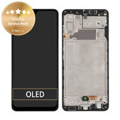 Schermo per Samsung A32 A325F, Awesome Black, Vetro touch con cornice, GH82-25566A, GH82-25579A, Genuine Service Pack