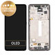 Schermo per Samsung A52s 5G A528B, Awesome Black, Vetro touch con cornice, GH82-26861A, GH82-26863A, GH82-26910A, GH82-26909A, Genuine Service Pack