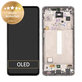 Schermo per Samsung A52s 5G A528B, Awesome White, Vetro touch con cornice, GH82-26861D, GH82-26863D, GH82-26910D, GH82-26909D, Genuine Service Pack