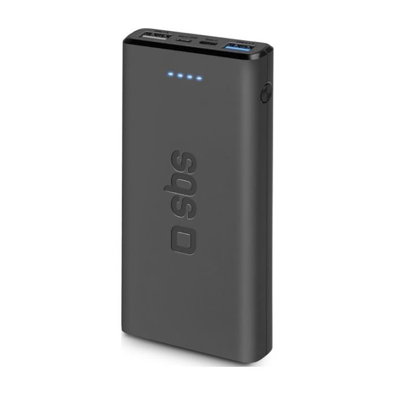 PowerBank 10 000mAh, 2x USB 2.1A, Black, SBS