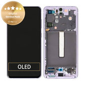 Schermo per Samsung S21 FE G990B, Violet, Vetro touch con cornice, GH82-26414D, GH82-26420D, GH82-26590D, Genuine Service Pack