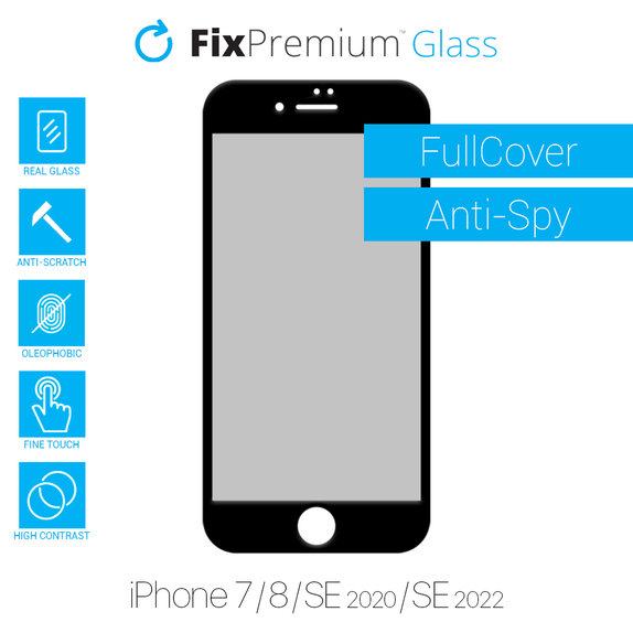 Vetro temperato Privacy Anti-Spy per iPhone 7, 8, SE 2020, SE 2022, FixPremium