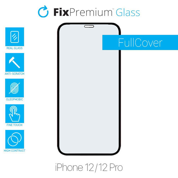 Vetro temperato per iPhone 12 e 12 Pro, FixPremium