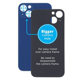 Vetro scocca posteriore con fGold fotocamera più grande per iPhone 13, Blue