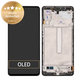 Schermo per Samsung M52 5G M526B, Mint, Vetro touch con cornice, GH82-27091A, GH82-27094A, Genuine Service Pack