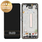 Schermo per Samsung A53 5G A536B, Awesome Black, Vetro touch con cornice, GH82-28024A, GH82-28025A, Genuine Service Pack