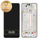 Schermo per Samsung A53 5G A536B, Awesome White, Vetro touch con cornice, GH82-28024B, GH82-28025B, Genuine Service Pack