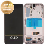 Schermo per Samsung S22 S901B, Pink Gold, Vetro touch con cornice, GH82-27520D, GH82-27521D, Genuine Service Pack