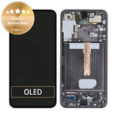 Schermo per Samsung S22 Plus S906B, Phantom Black, Vetro touch con cornice, GH82-27500A, GH82-27501A, Genuine Service Pack