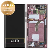 Schermo per Samsung S22 Ultra S908B, Burgundy, Vetro touch con cornice, GH82-27488B, GH82-27489B, Genuine Service Pack
