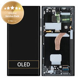 Schermo per Samsung S22 Ultra S908B, Graphite, Vetro touch con cornice, GH82-27488E, GH82-27489E, Genuine Service Pack