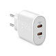 Adattatore di ricarica 20W 2x USB-C Power Delivery, White, SBS