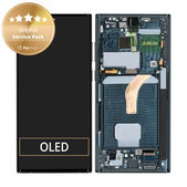 Schermo per Samsung S22 Ultra S908B, Green, Vetro touch con cornice, GH82-27489D, GH82-27488D, Genuine Service Pack