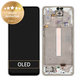 Schermo per Samsung A33 5G A336B, Awesome White, Vetro touch con cornice, GH82-28143B, GH82-28144B, Genuine Service Pack