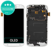 Schermo OLED per Samsung S4 i9500, White Frost, Vetro touch con cornice