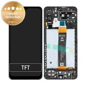Schermo per Samsung A13 5G A136B, Black, Vetro touch con cornice, GH82-29077A, GH82-29078A, Genuine Service Pack