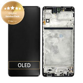 Schermo per Samsung M53 5G M536B, Black, Vetro touch con cornice, GH82-28812A, GH82-28895A, Genuine Service Pack