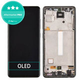 Schermo OLED per Samsung A52 4G A525F, Awesome Black, Vetro touch con cornice